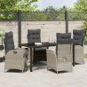 Ensemble de salle à manger pour jardin 5 pcs Gris clair 618691618691