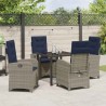 Ensemble de salle à manger pour jardin 5 pcs Gris polyrotin 618692618692
