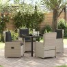 Ensemble de salle à manger pour jardin 5 pcs Gris clair 618698618698
