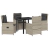 Ensemble de salle à manger pour jardin 5 pcs Gris clair 618698618698
