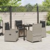 Ensemble de salle à manger pour jardin 5 pcs Gris clair 618698618698