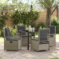 Ensemble de salle à manger pour jardin 5 pcs Gris clair 618699618699