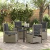 Ensemble de salle à manger pour jardin 5 pcs Gris clair 618699618699