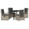 Ensemble de salle à manger pour jardin 5 pcs Gris clair 618699618699
