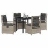 Ensemble de salle à manger pour jardin 5 pcs Gris clair 618699618699