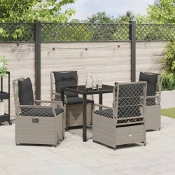 Ensemble de salle à manger pour jardin 5 pcs Gris clair 618699618699