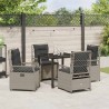 Ensemble de salle à manger pour jardin 5 pcs Gris clair 618699618699