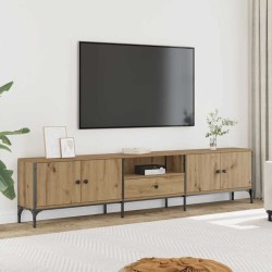 Meuble TV à tiroir chêne artisanal 200x25x44 cm bois ingénierie 618706618706