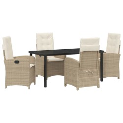 Ensemble de salle à manger pour jardin 5 pcs Beige polyrotin 618710618710