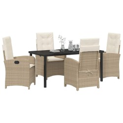 Ensemble de salle à manger pour jardin 5 pcs Beige polyrotin 618710618710