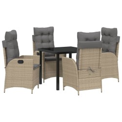 Ensemble de salle à manger pour jardin 5 pcs Beige polyrotin 618712618712