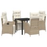 Ensemble de salle à manger pour jardin 5 pcs Beige polyrotin 618714618714