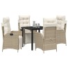 Ensemble de salle à manger pour jardin 5 pcs Beige polyrotin 618714618714