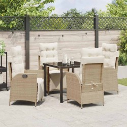 Ensemble de salle à manger pour jardin 5 pcs Beige polyrotin 618714618714