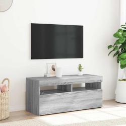 Meuble TV avec lumières LED Sonoma gris 90x35x40 cm 618715618715