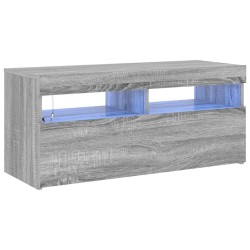 Meuble TV avec lumières LED Sonoma gris 90x35x40 cm 618715618715
