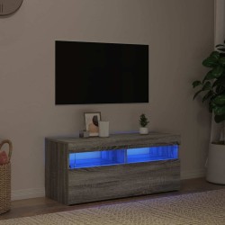 Meuble TV avec lumières LED Sonoma gris 90x35x40 cm 618715618715