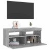 Meuble TV avec lumières LED Sonoma gris 90x35x40 cm 618715618715