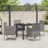 Ensemble de salle à manger pour jardin 5 pcs Gris polyrotin 618716618716