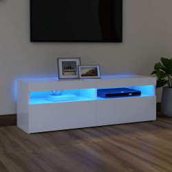 Meuble TV avec lumières LED blanc 120x35x40 cm 618721618721