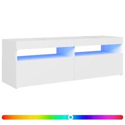 Meuble TV avec lumières LED blanc 120x35x40 cm 618721618721