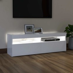 Meuble TV avec lumières LED blanc 120x35x40 cm 618721618721