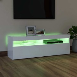 Meuble TV avec lumières LED blanc 120x35x40 cm 618721618721