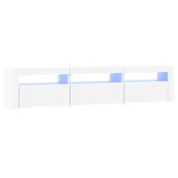 Meuble TV avec lumières LED Blanc 180x35x40 cm 618723618723