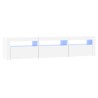 Meuble TV avec lumières LED Blanc 180x35x40 cm 618723618723