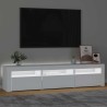 Meuble TV avec lumières LED Blanc 180x35x40 cm 618723618723