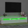 Meuble TV avec lumières LED Blanc 180x35x40 cm 618723618723