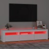 Meuble TV avec lumières LED Blanc 180x35x40 cm 618723618723