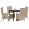 Ensemble de salle à manger pour jardin 5 pcs Beige polyrotin 618724618724