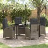 Ensemble de salle à manger pour jardin 5 pcs Gris polyrotin 618726618726