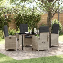 Ensemble de salle à manger pour jardin 5 pcs Gris clair 618728618728