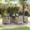 Ensemble de salle à manger pour jardin 5 pcs Gris clair 618728618728