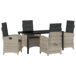 Ensemble de salle à manger pour jardin 5 pcs Gris clair 618728618728