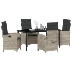 Ensemble de salle à manger pour jardin 5 pcs Gris clair 618728618728