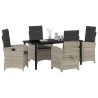 Ensemble de salle à manger pour jardin 5 pcs Gris clair 618728618728