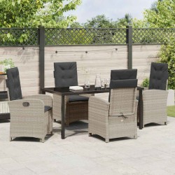 Ensemble de salle à manger pour jardin 5 pcs Gris clair 618728618728
