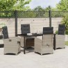 Ensemble de salle à manger pour jardin 5 pcs Gris clair 618728618728
