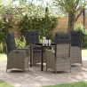 Ensemble de salle à manger pour jardin 5 pcs Gris polyrotin 618729618729