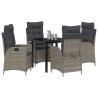 Ensemble de salle à manger pour jardin 5 pcs Gris polyrotin 618729618729