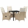 Ensemble de salle à manger pour jardin 5 pcs Beige polyrotin 618730618730