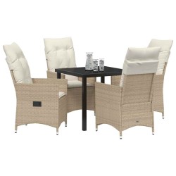 Ensemble de salle à manger pour jardin 5 pcs Beige polyrotin 618730618730