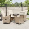Ensemble de salle à manger pour jardin 5 pcs Beige polyrotin 618730618730