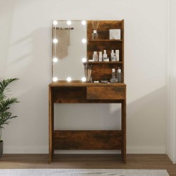 Coiffeuse avec LED Chêne marron 74,5x40x141 cm 618734618734