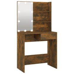 Coiffeuse avec LED Chêne marron 74,5x40x141 cm 618734618734