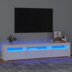 Meuble TV avec lumières LED Blanc 195x35x40 cm 618737618737