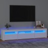 Meuble TV avec lumières LED Blanc 195x35x40 cm 618737618737